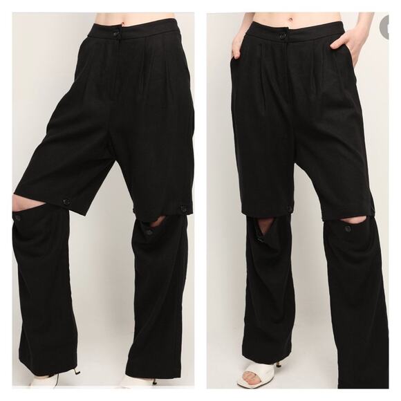 Storets Berkley Splicing Pants and Shorts in One in Black Size S - Picture 1 of 11